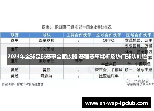 2024年全球足球赛事全面攻略 赛程赛事解析及热门球队前瞻
