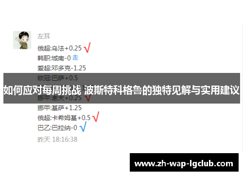 如何应对每周挑战 波斯特科格鲁的独特见解与实用建议 如何应对每周挑战 波斯特科格鲁的独特见解与实用建议